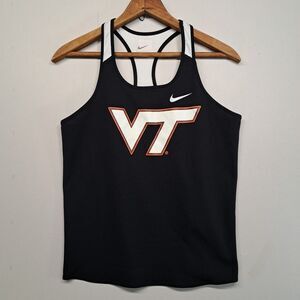 Nike VT Virginia Tech Hokies Racerback Tank Top Womens Medium Black Dri-Fit